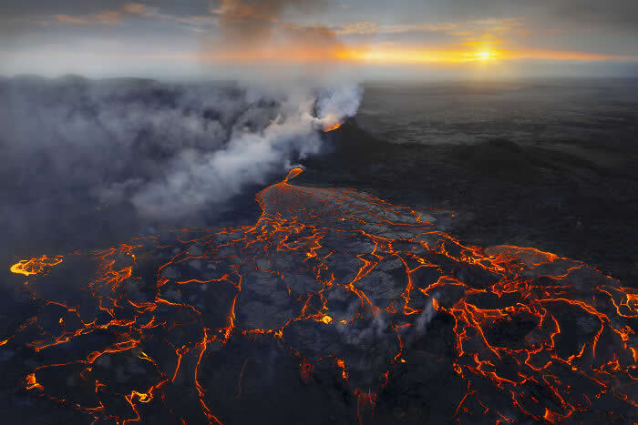 Lava Cascade By Gianluca Rubinacci - International Aerial Photographer of the Year 2026 Awards