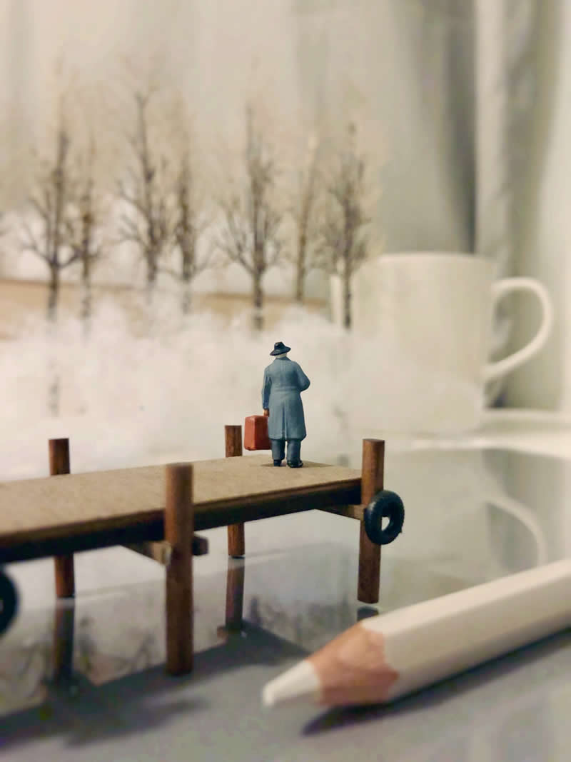 Tiny Adventures: 35 Miniature Scenes by Derrick Lin That Turn Everyday Objects Into Magical Stories 56 The last weeks of winter seem to move so slowly they age us with every cold, grey day - Miniature Photography by Derrick Lin