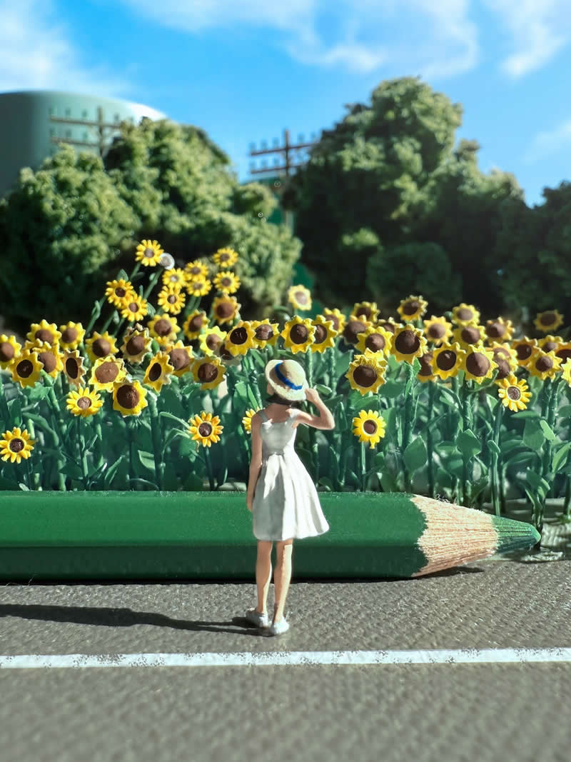 Tiny Adventures: 35 Miniature Scenes by Derrick Lin That Turn Everyday Objects Into Magical Stories 64 Our time is quietly and sneakily passing by as the seasons progress - Miniature Photography by Derrick Lin