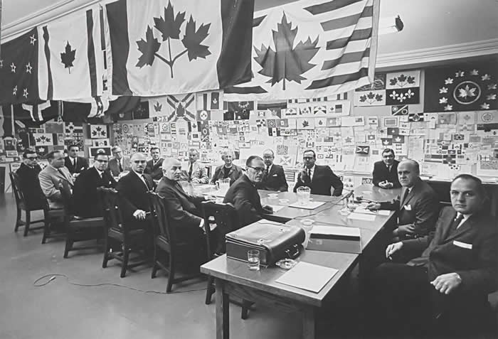 The Committee that decided on the national flag. Canada, 1964