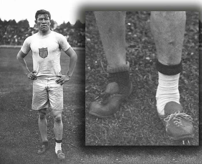 In 1912, Native American Olympian Jim Thorpe had his running shoes stolen the morning of the event. He found two mismatched shoes in the garbage, ran in them, and won two gold medals that very same day