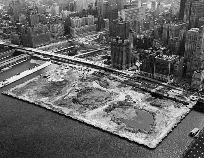 The site where the World Trade Center would soon be built, New York City, 1968
