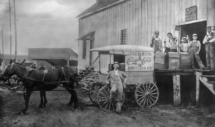 Coca-Cola delivery wagon. Jackson, Mississippi. c.1900.