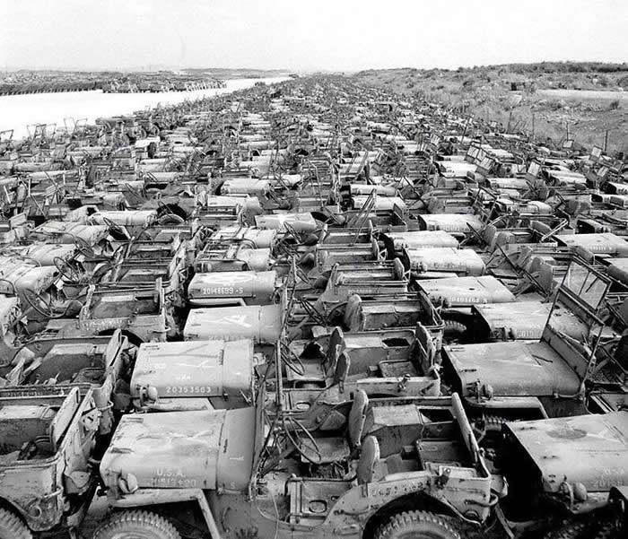 Jeep cemetery, Okinawa, 1945