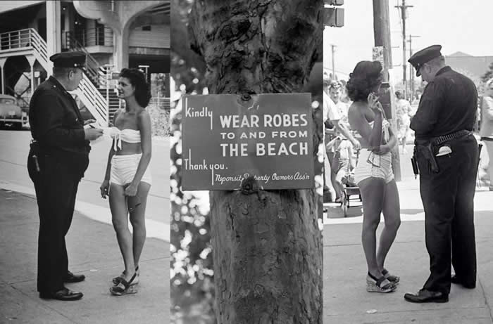 In 1946 it was considered &ldquo;indecent&rdquo; when people walked around in their swimsuits anywhere but on the beach itself, and at Rockaway Beach in New York you were expected to wear a robe to and from the beach. In these vintage photo, the LIFE magazine photographer Sam Shere captured the &ldquo;indecent exposure&rdquo; and these beachgoers seem unphased by the cops writing them tickets.