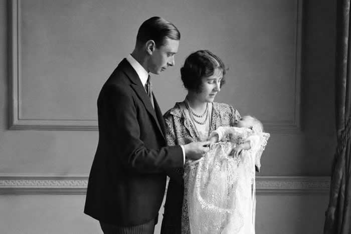 Queen Elizabeth II was born April 21, 1926, in London. She is held here by her mother, also named Elizabeth. Her father would later become King George VI.