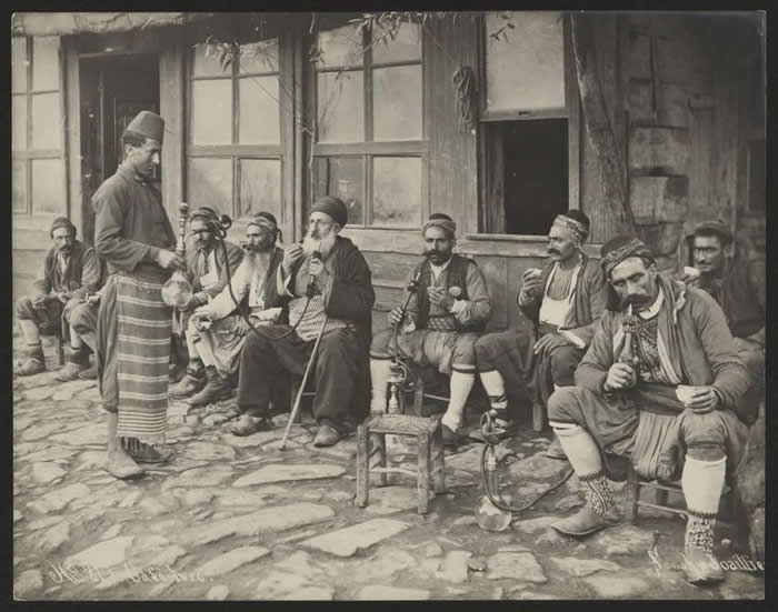 A Hookah (Nargile) Caf&eacute; in Istanbul, Ottoman Empire - 1885