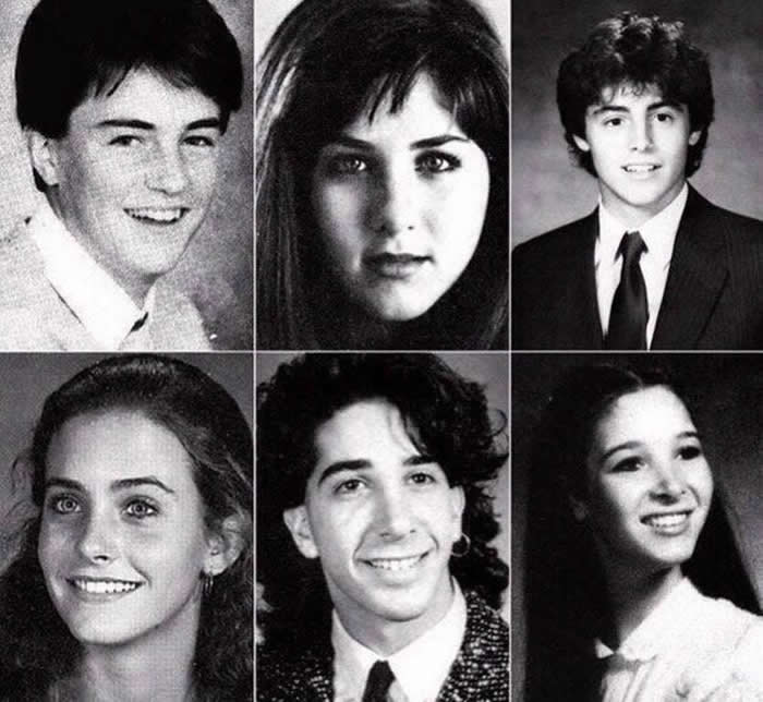 "Friends" high school year book photos. 1980s
