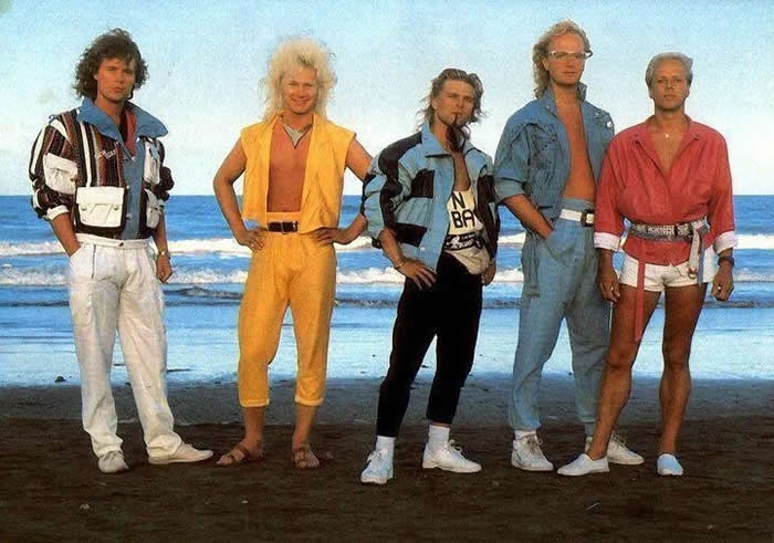 Bogart Co., a band from Finland. Fashion of the 1980s.