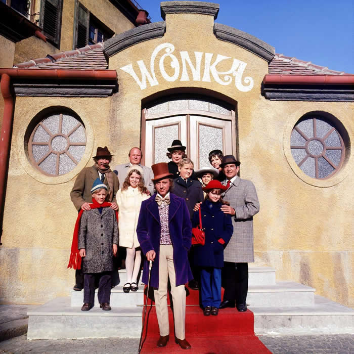 The cast of Mel Stuart&rsquo;s "Willy Wonka & The Chocolate Factory". 1971