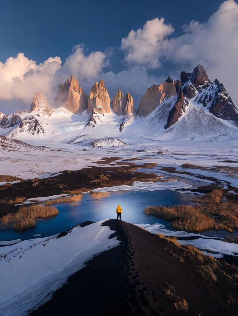 Standing in awe before the majestic towers of Patagonia
