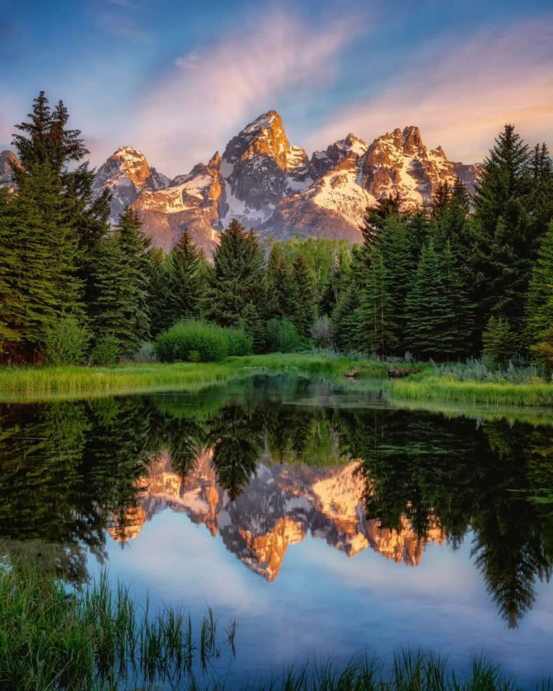 Morning Light on the Tetons at Schwabacher Landing