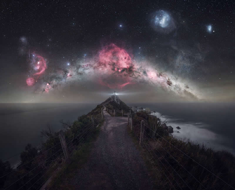 The Impact of Light Pollution - Second Place: A dialogue between space and human light by Mikel Iraeta - 2026 Capture the Dark photography contest Winners
