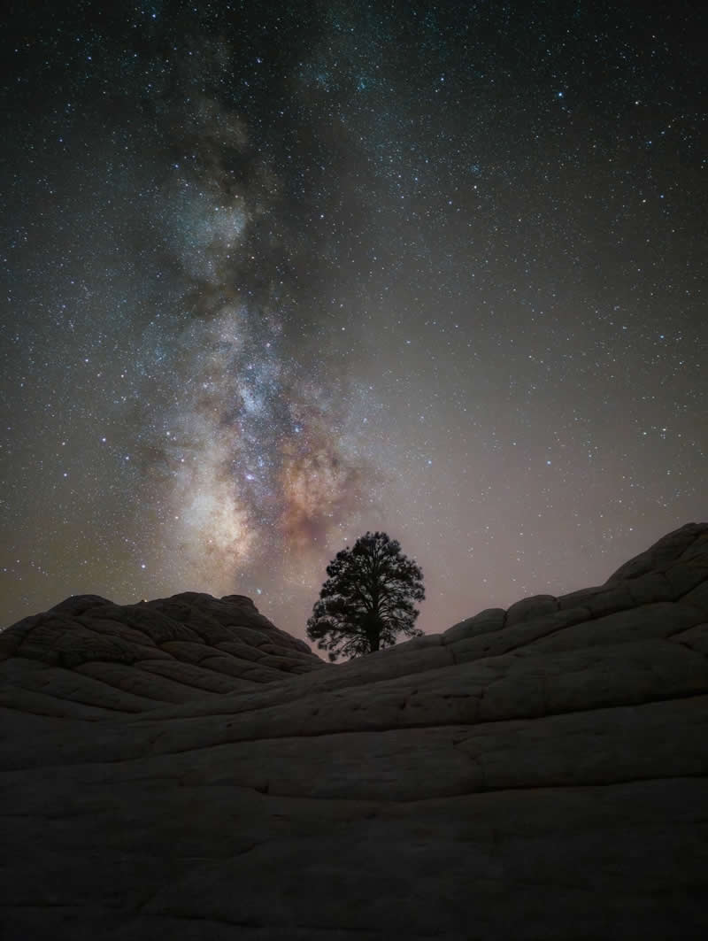 Mobile Nighttime Photography - Second Place: Milky Way in White Pocket of Vermillion Cliffs National Monument by Katrina Brown - 2026 Capture the Dark photography contest Winners