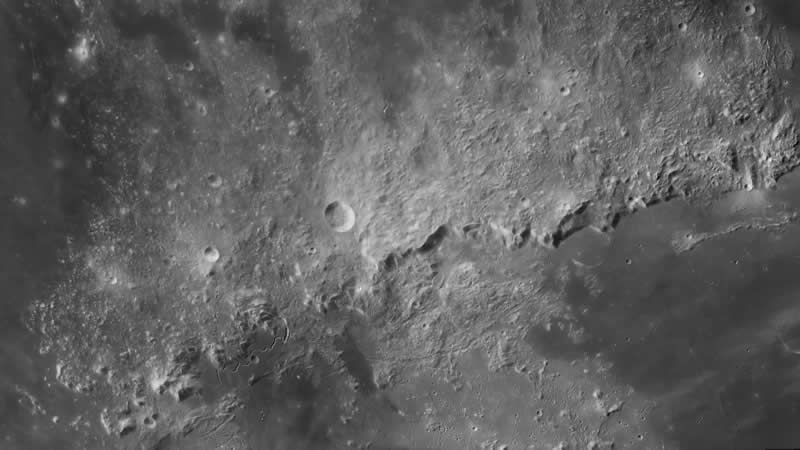 Overall & Solar System Winner: The Lunar Apennines by Stefan Buda - Central West Astronomical Society David Malin Awards