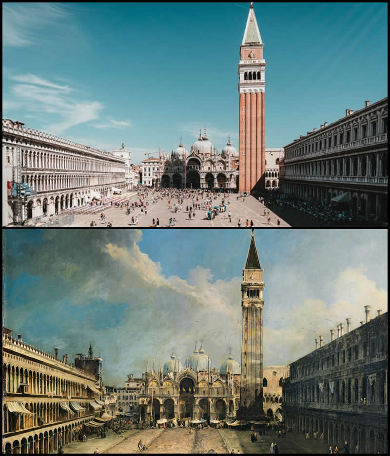 Piazza San Marco, Venice by Canaletto (1730) - Famous Paintings and Their Real-Life Locations