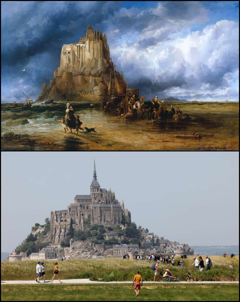 Mont-Saint-Michel by James Webb (1857) - Famous Paintings and Their Real-Life Locations