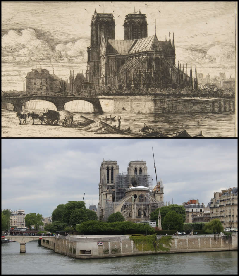 Abside de Notre Dame by Charles Meryon (1854) - Famous Paintings and Their Real-Life Locations