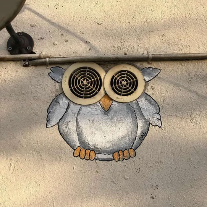 Owl With Vent Eyes &mdash; By CAL, Dessins & Co in Lyon, France