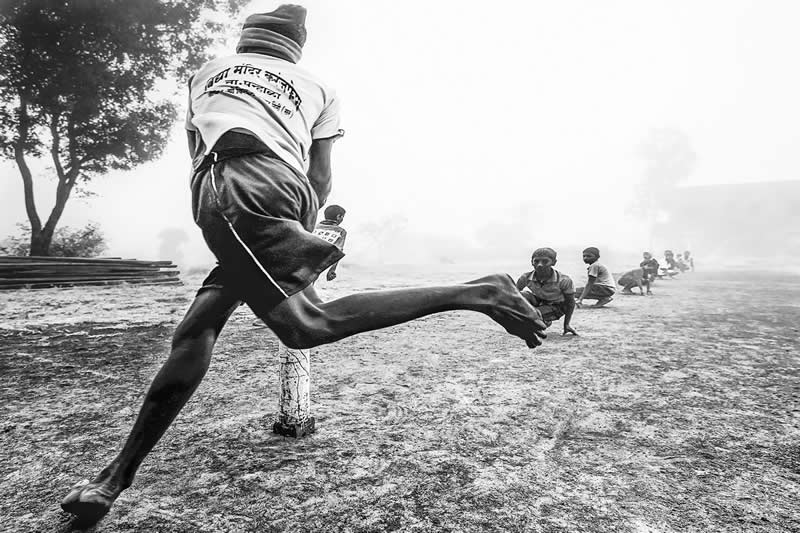 Kho - Kho on Foggy Morning by Dashawatar Bade, India - Pure Street Photography 2026 Winners