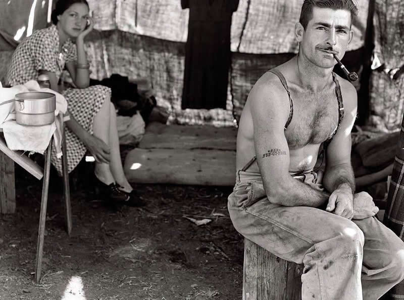 40 Historic Photos That Will Completely Change How You See the Past 44 Unemployed lumber worker goes with his wife to the bean harvest. Note Social Security number tattooed on his arm. Oregon, August 1939.