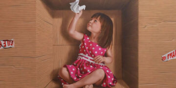 Hyperrealist 3D Cardboard Boxes Paintings by Marica Fasoli