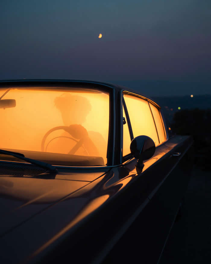 ITAP of myself in a car at night