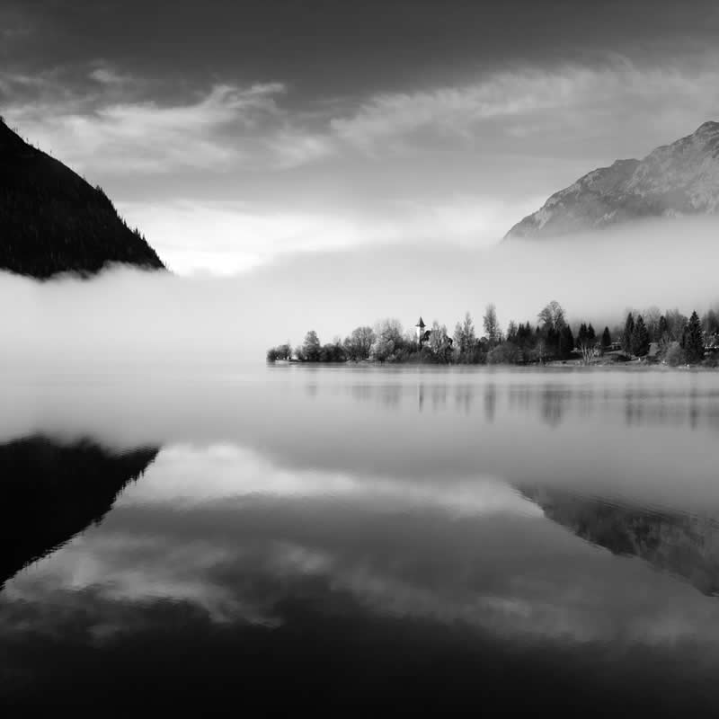 Earth in Elegant Monochrome: 40 Landscape Winners From the MonoVisions Awards 2026 47 Grundlsee in the fog by Manfred Gruber, Austria - MonoVisions Black and White Awards Landscape 2026 Winners