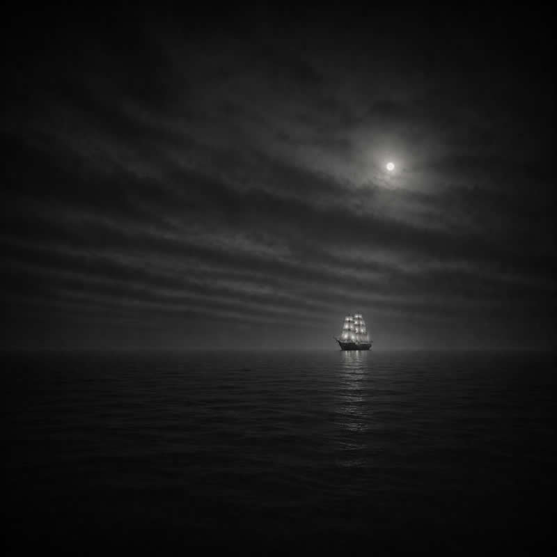 Earth in Elegant Monochrome: 40 Landscape Winners From the MonoVisions Awards 2026 82 Sailing in the moonlight by Richard O'Farrell, Australia - MonoVisions Black and White Awards Landscape 2026 Winners