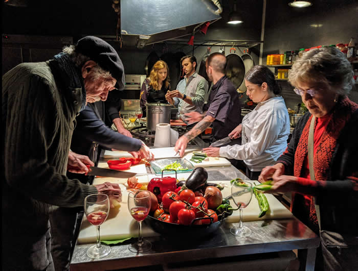 My parents during a group cooking class - Photos looks like Paintings
