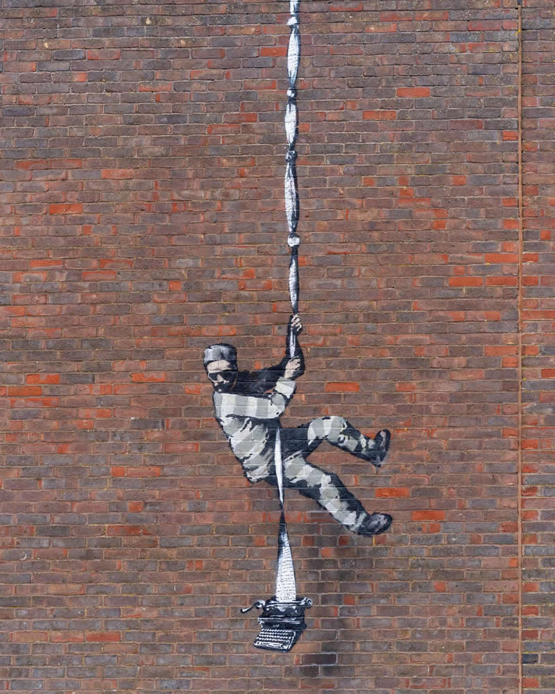 Art by Banksy in Reading, UK