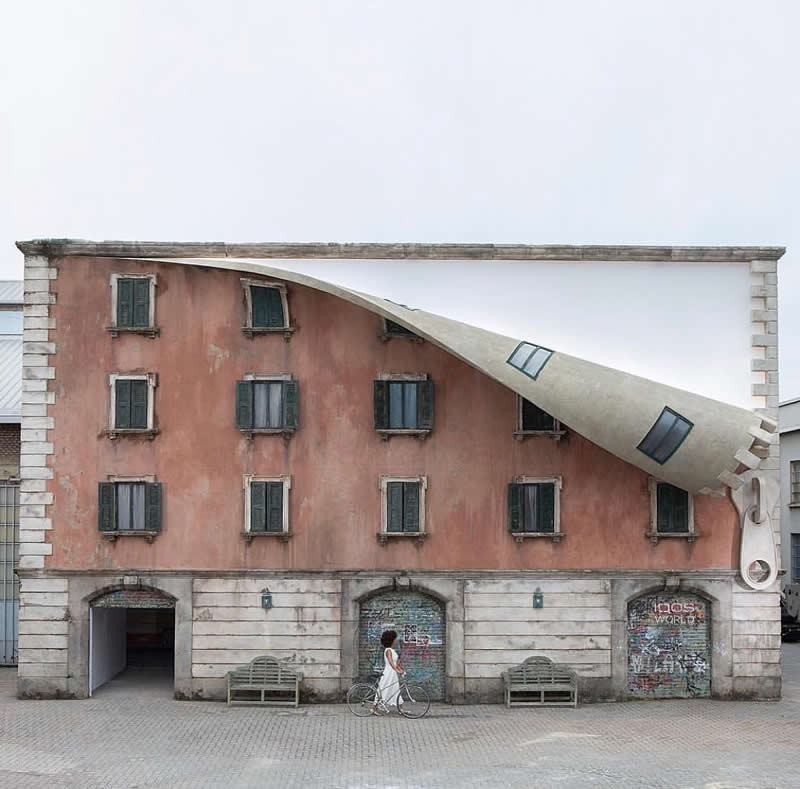 Art by Alex Chinneck in Milan, Italy