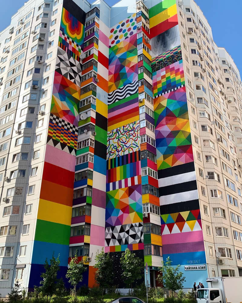 Art by Okuda San Miguel in Odintsovo, Russia