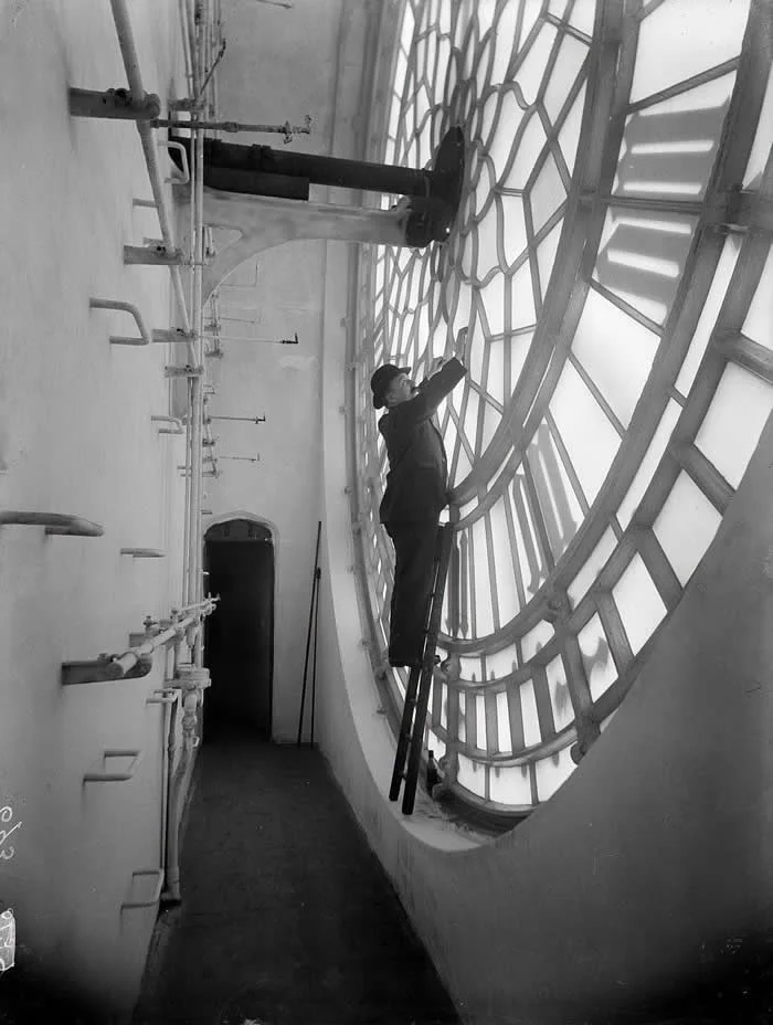 Inside Big Ben (Elizabeth Tower), London, 1920s.