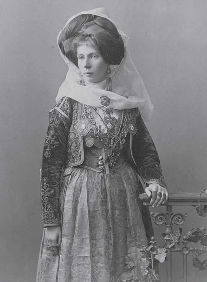 Crimean Greek woman in native costume, Tauride province (Crimea), early 1900s