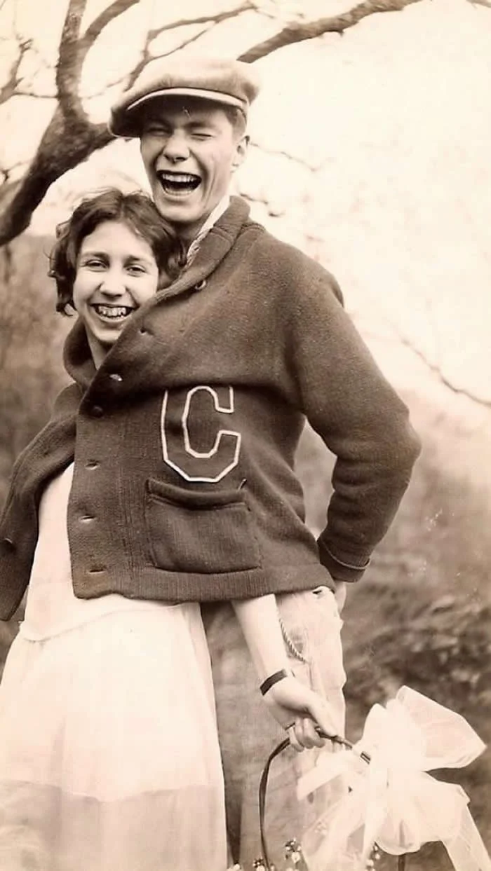 A couple from the 1920s. Young, happy and in love.