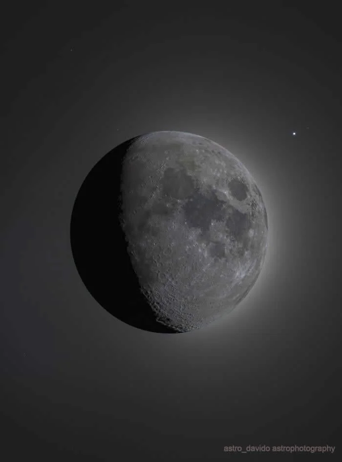 The Moon @ 67% With Regulus - Night Sky Photos Captured by David Joyce