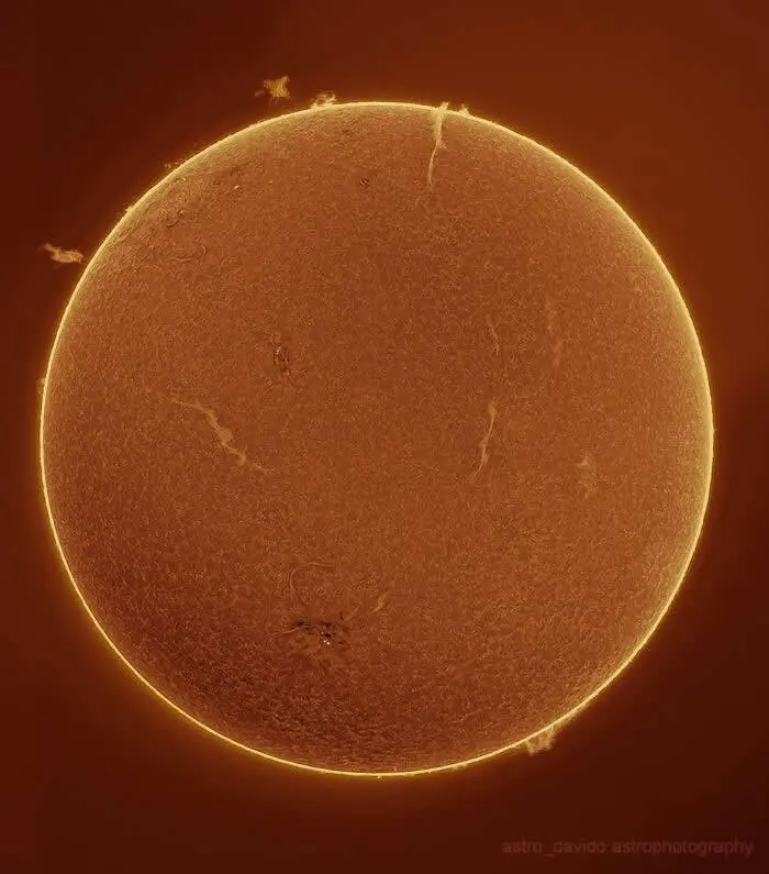 The Sun In Hydrogen Alpha - Night Sky Photos Captured by David Joyce
