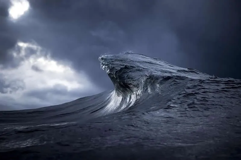 Blue Curve - Ocean Wave Photos by Photographer Ray Collins