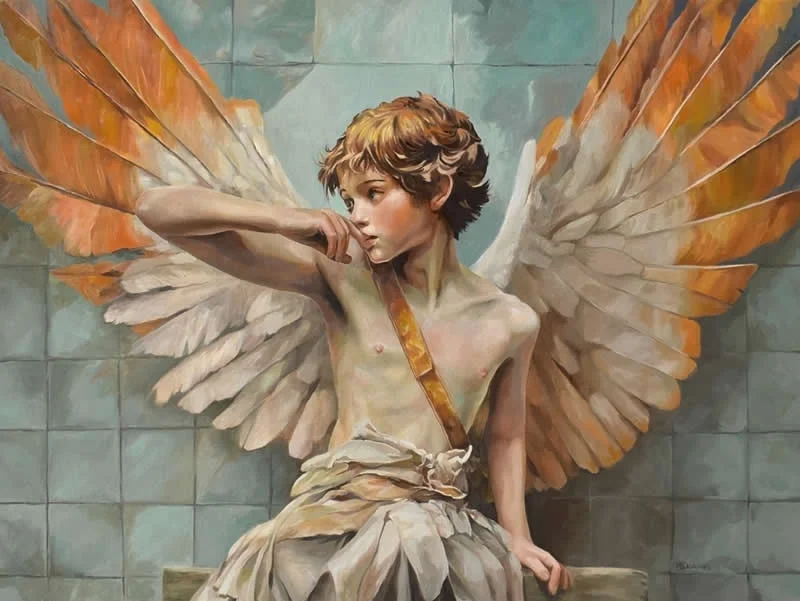 Eros, From the Series Beyond - Oil on Canvas - Extraordinary Paintings by Michel Devanakis