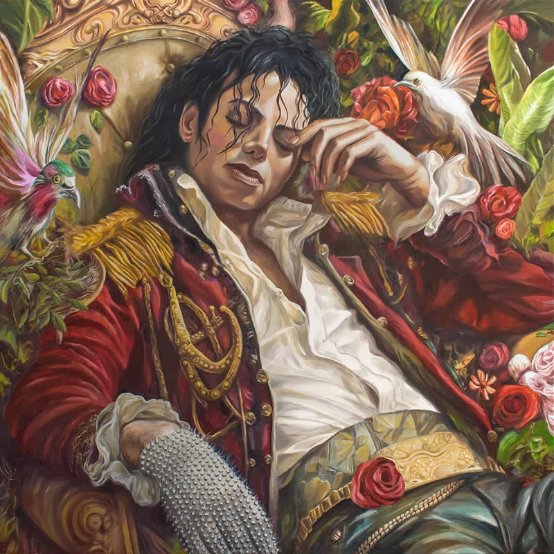 What if Michael Jackson belonged to another realm - Oil on Canvas - Extraordinary Paintings by Michel Devanakis