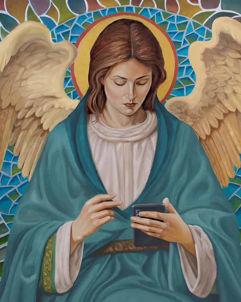 Leave your prayer after the tone - Oil painting & Acrylic on canvas - Extraordinary Paintings by Michel Devanakis