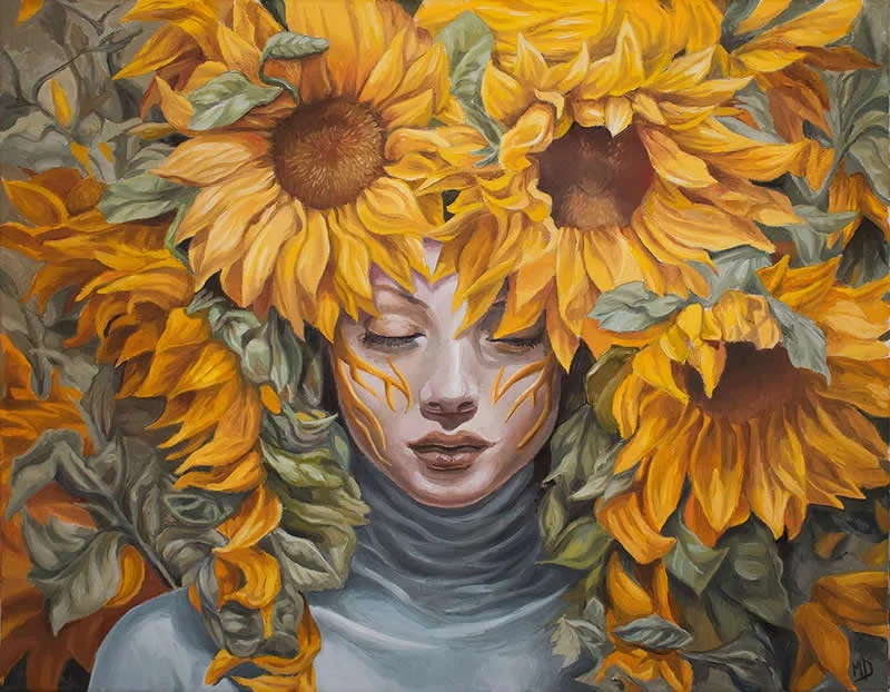 Clytie - Oil painting on canvas - Extraordinary Paintings by Michel Devanakis