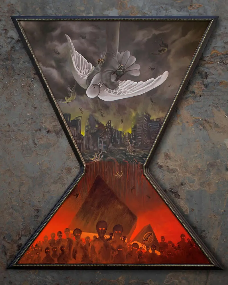 Apocalypse - Oil painting, Canvas on plywood board - Extraordinary Paintings by Michel Devanakis