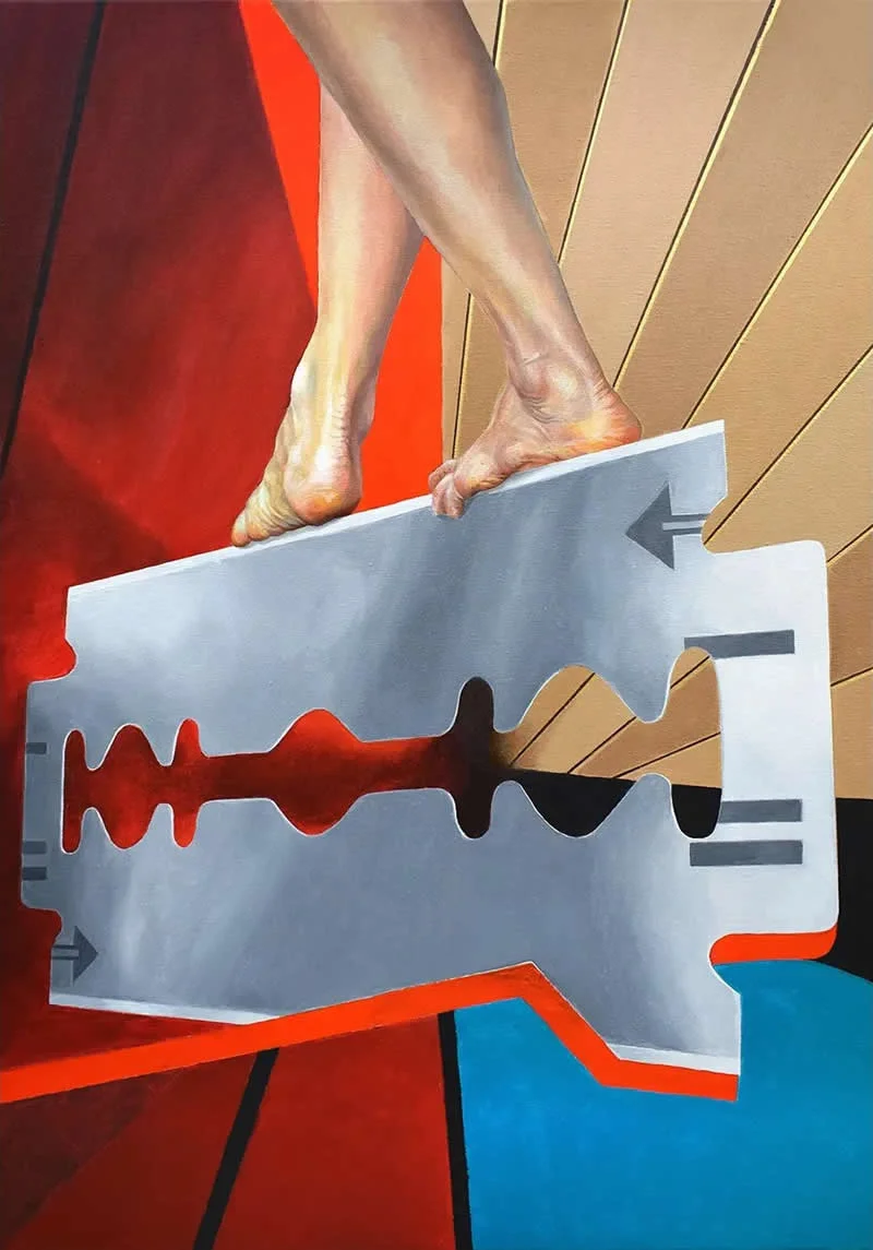 The Edge - Oil & Acrylics on Canvas - Extraordinary Paintings by Michel Devanakis