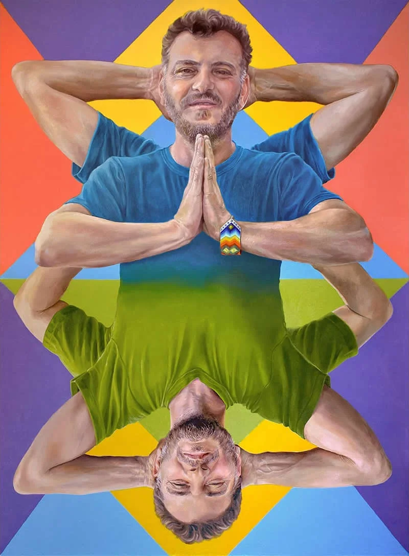 Namaste - Oil on wood - Extraordinary Paintings by Michel Devanakis